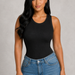 Sculp Ribbed Sleeveless Top with Built-In Bra