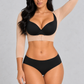 Sculp Arm Shaper Shrug in Beige – front view, worn over a bra