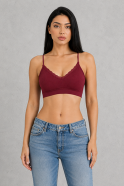 Sculp Padded Bra Top - Wireless Bralette with Built-In Cups
