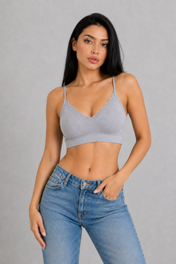 Sculp Padded Bra Top - Wireless Bralette with Built-In Cups
