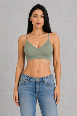 Sculp Padded Bra Top - Wireless Bralette with Built-In Cups
