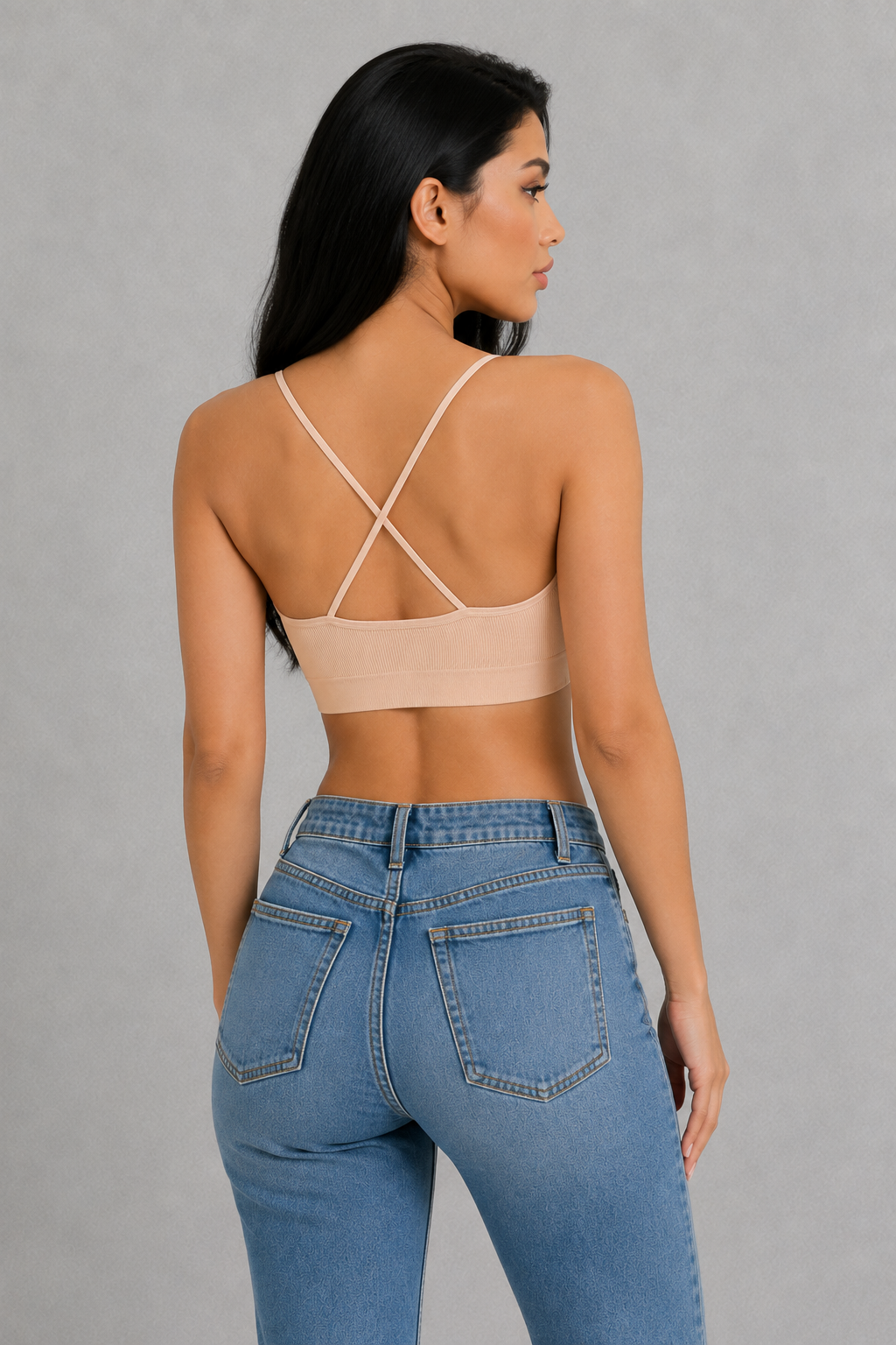 Sculp Padded Bra Top - Wireless Bralette with Built-In Cups