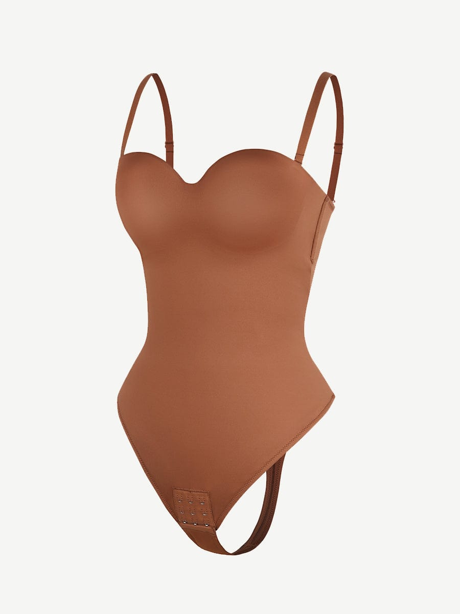SculpStore Strapless Shapewear Bodysuit - Tummy Control Seamless Body Shaper with Detachable Straps