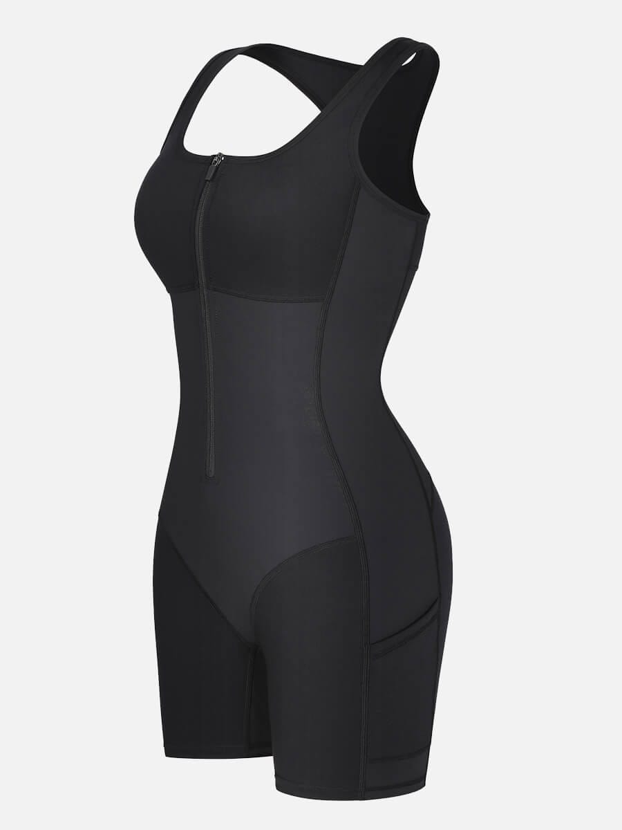 Sculp Sculpting Pocket Active Jumpsuit - Built-In Bra Compression Bodysuit