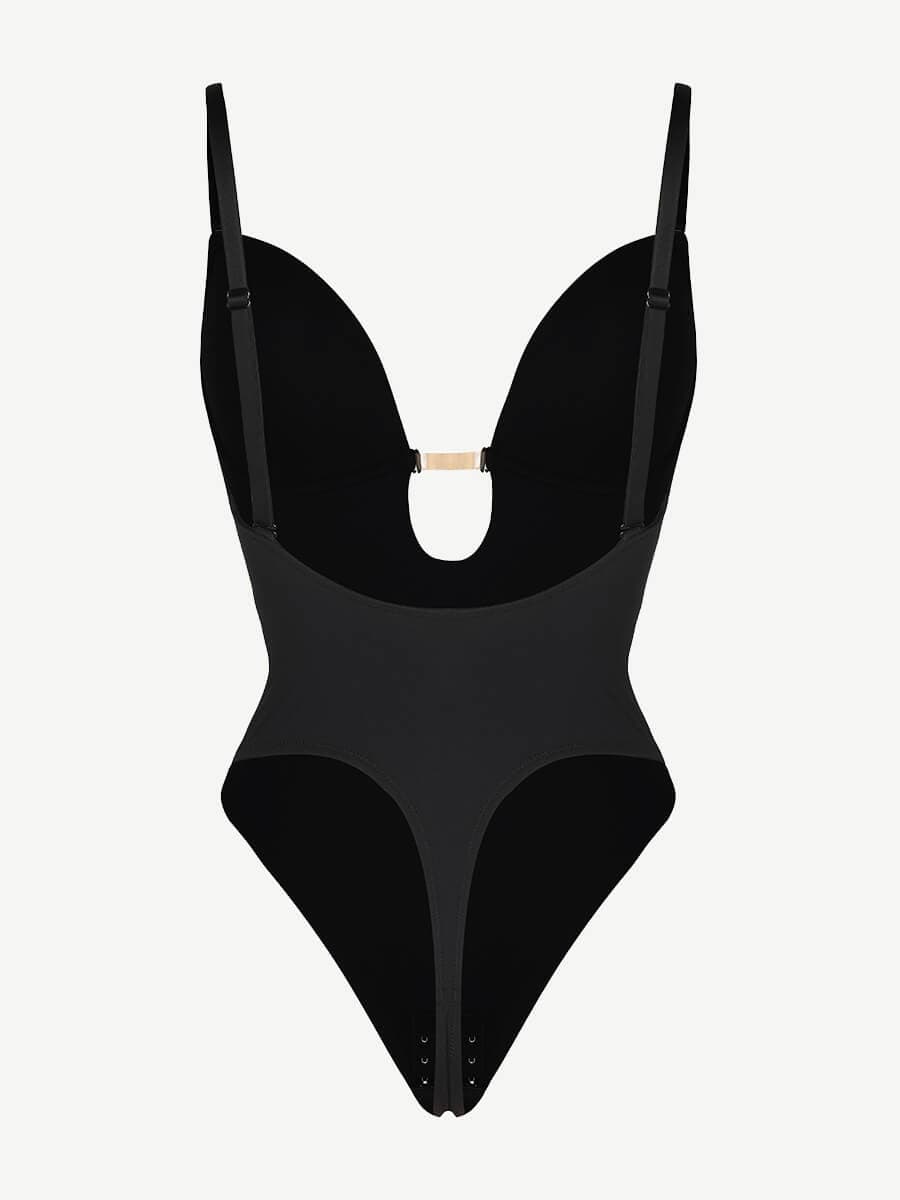 SculpStore Low Back Shapewear Bodysuit - Plunge Tummy Control Body Shaper