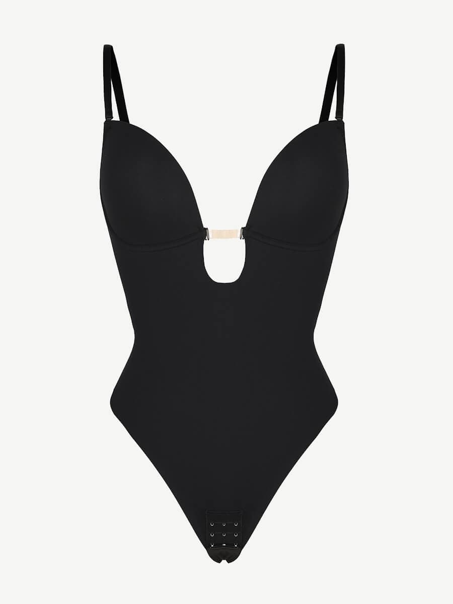 SculpStore Low Back Shapewear Bodysuit - Plunge Tummy Control Body Shaper